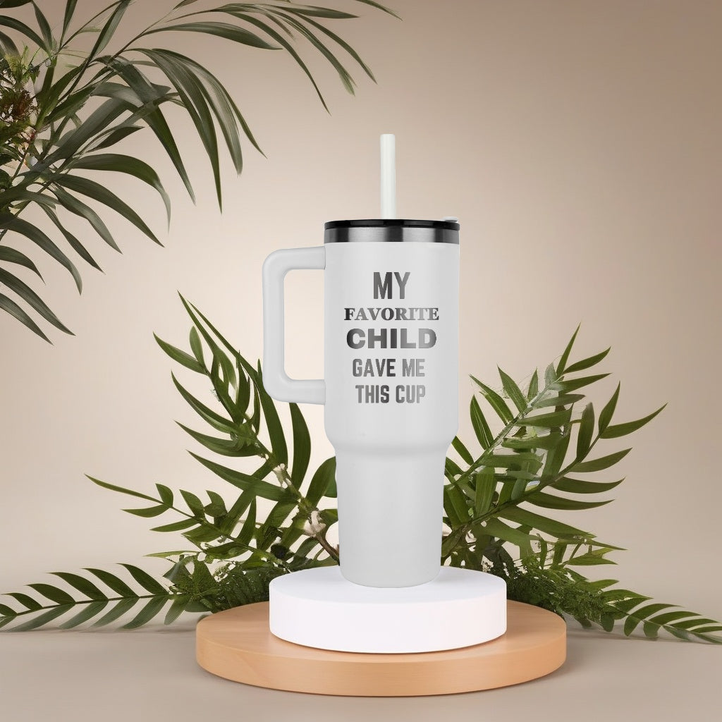 Laser Engraved 40 oz Tumbler for Parents - Stainless Steel, BPA-Free