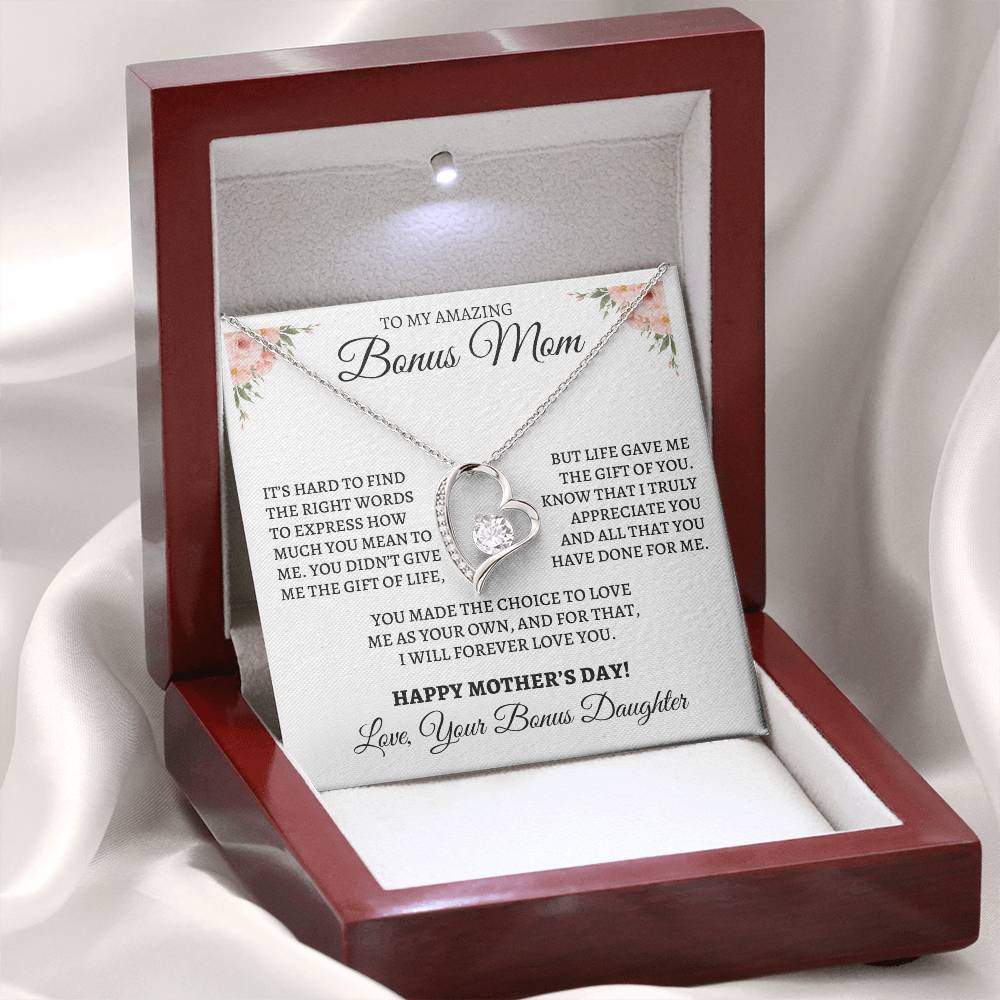 Forever Love Necklace for Mother's Day from Bonus Daughter