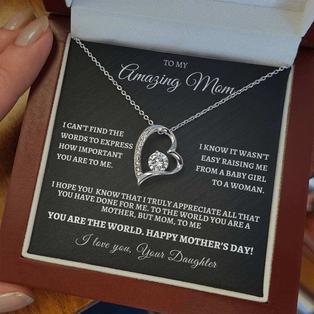 Happy Mother's Day Forever Love Necklace from Daughter - I Can't Find The Words
