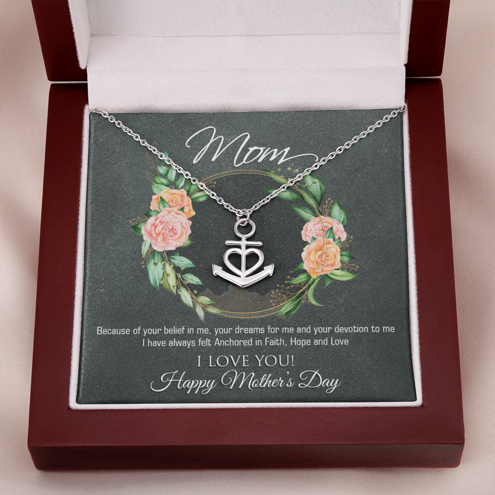 Artisan-Crafted Anchor Pendant Necklace Designed for Mother's Day