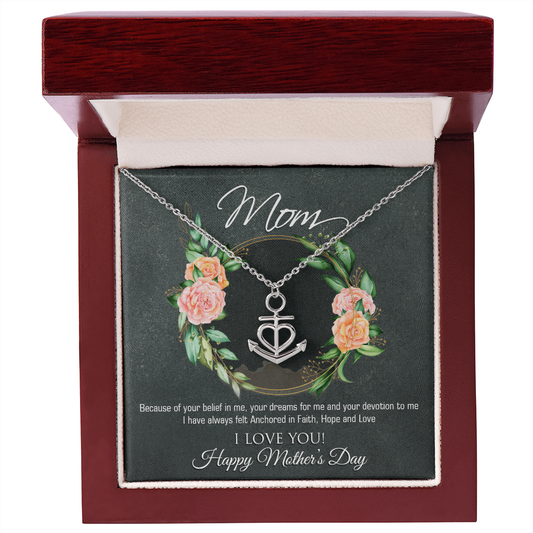 Artisan-Crafted Anchor Pendant Necklace Designed for Mother's Day