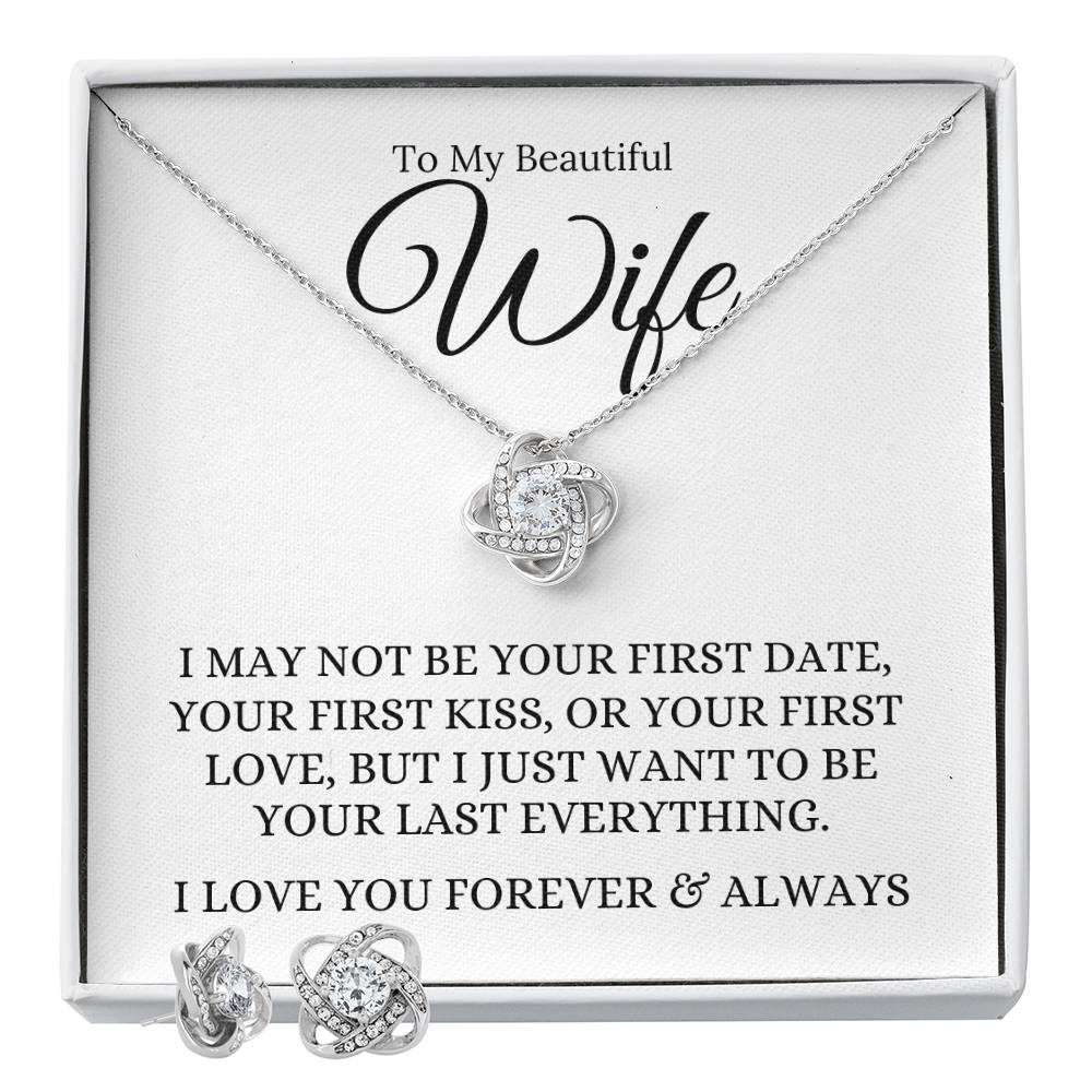 Love Knot Necklace and Earring Set - I May Not Be Your First