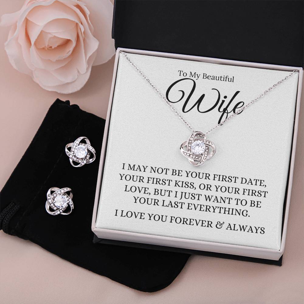 Love Knot Necklace and Earring Set - I May Not Be Your First
