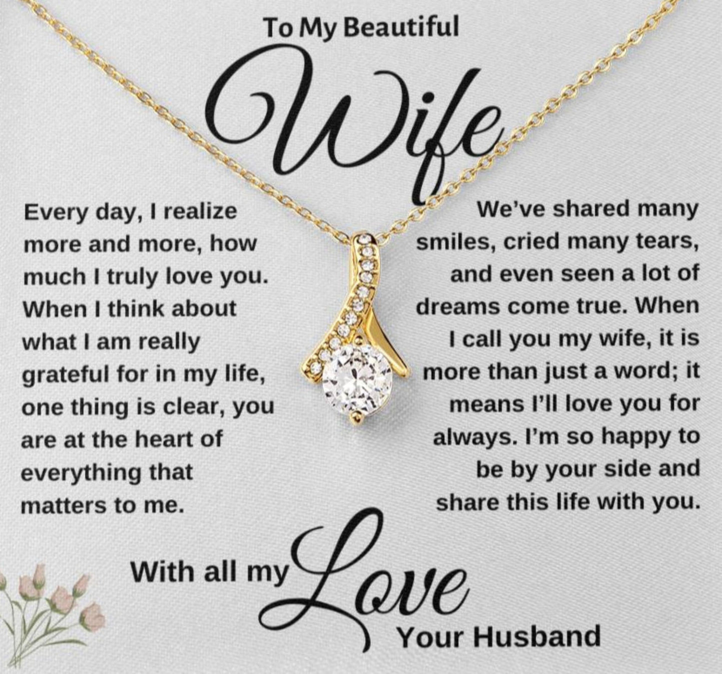 Alluring Beauty Necklace - Wife is More Than Just a Word