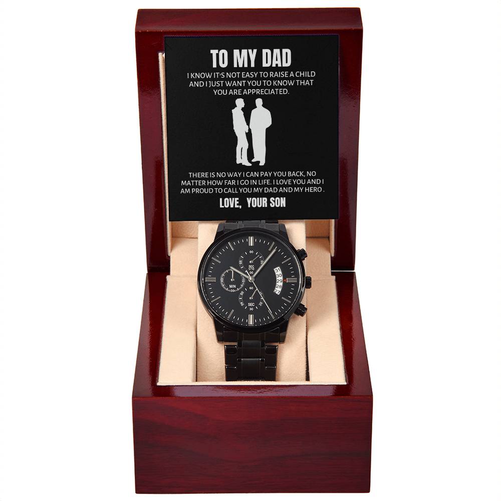 Black Chronograph Watch - Proud to Call You My Dad