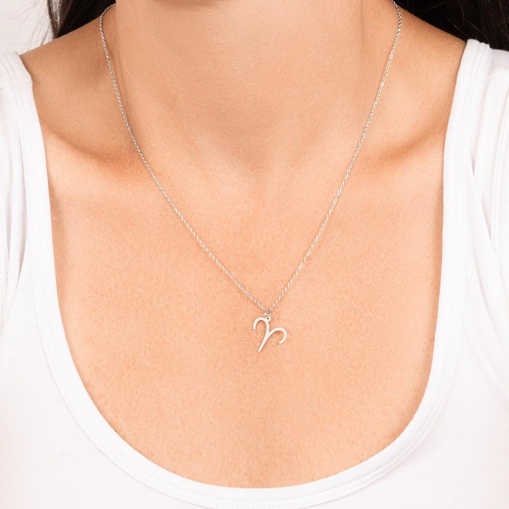 Zodiac Sign Necklace - Aries Wife - Red Sky