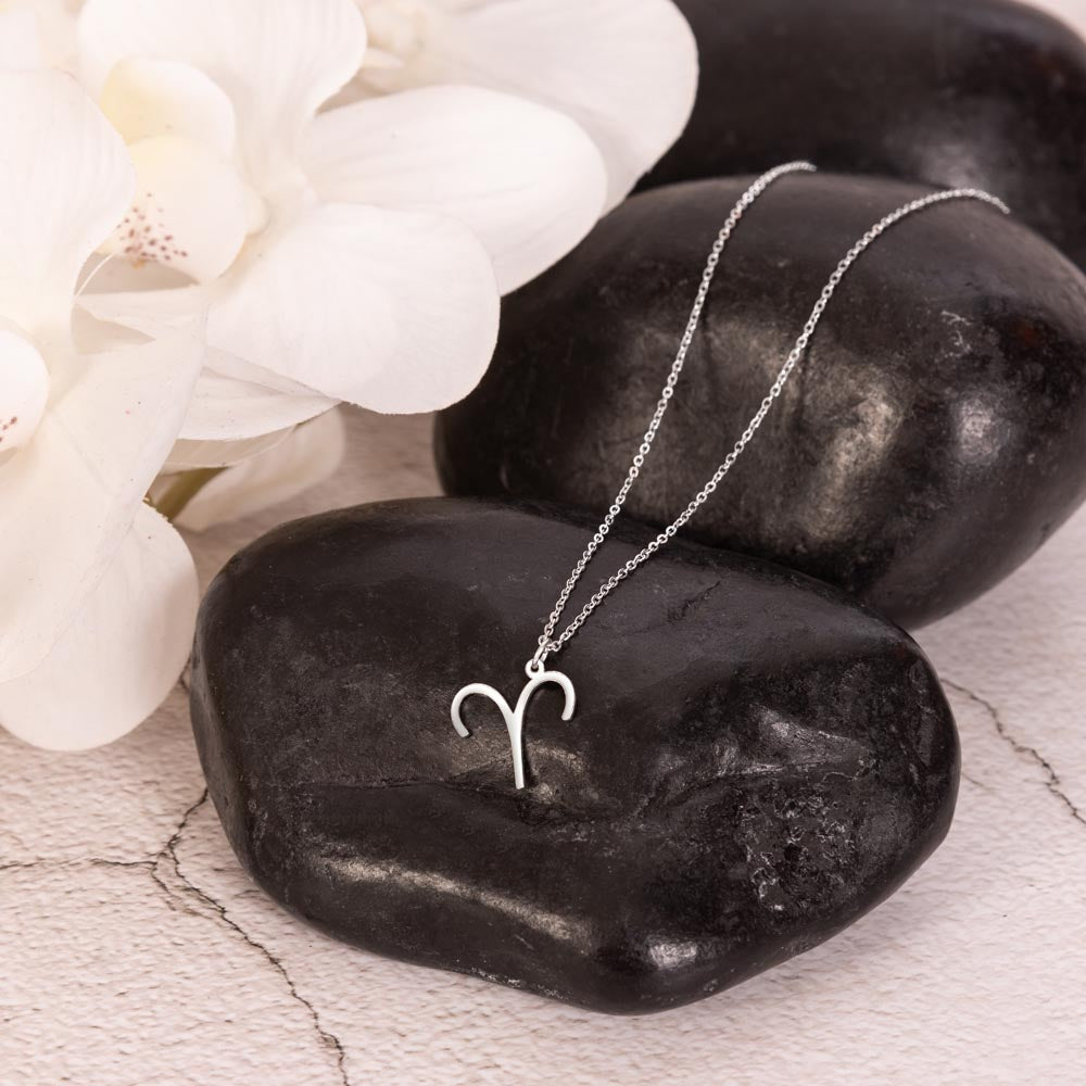 Zodiac Sign Necklace - Aries Wife - Red Sky