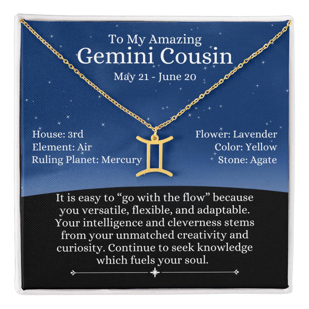 Zodiac Sign Gemini - Cousin - Night Blue Sky