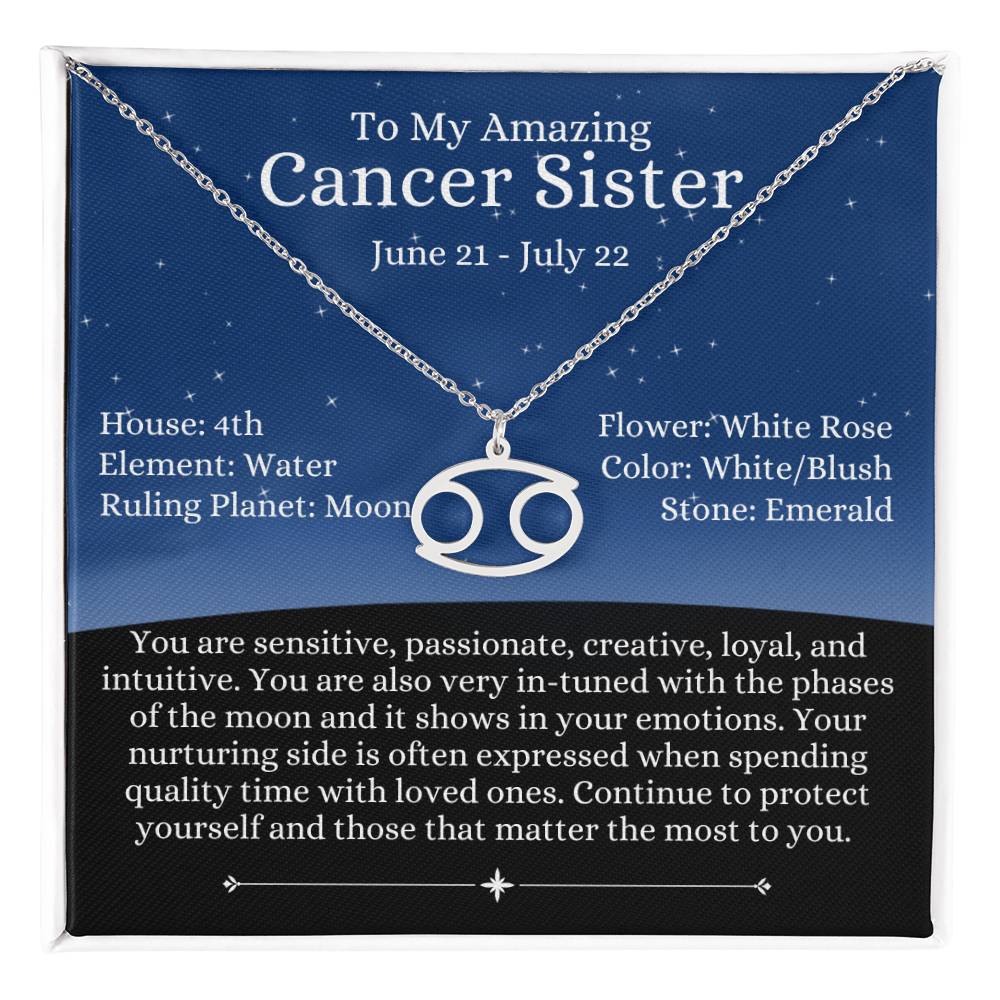 Zodiac Sign Cancer - Sister - Night Blue Sky