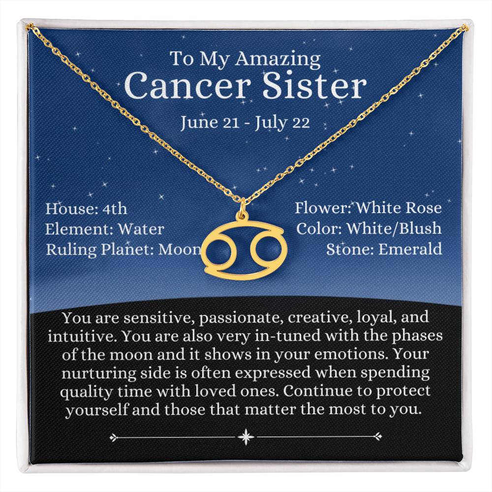 Zodiac Sign Cancer - Sister - Night Blue Sky