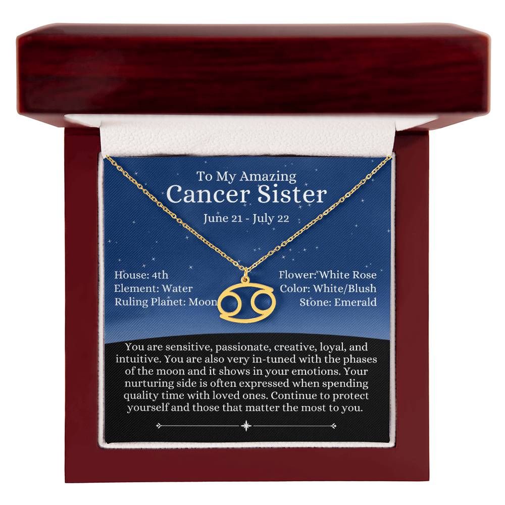 Zodiac Sign Cancer - Sister - Night Blue Sky