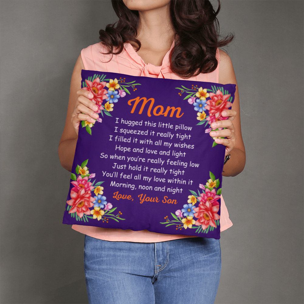Classic Pillow Cover with Insert Design-Mom - I Hug This Little Pillow