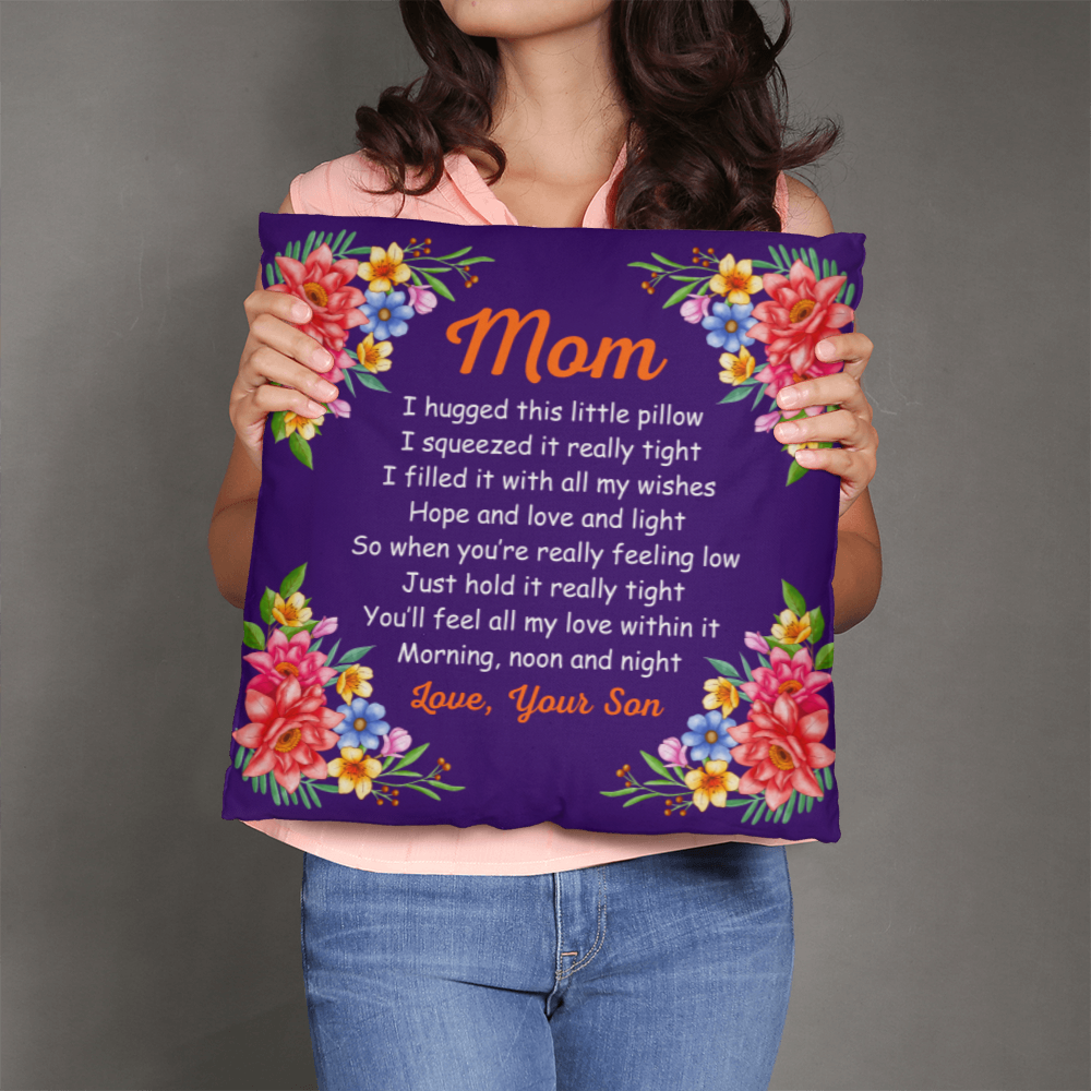 Classic Pillow Cover with Insert Design-Mom - I Hug This Little Pillow