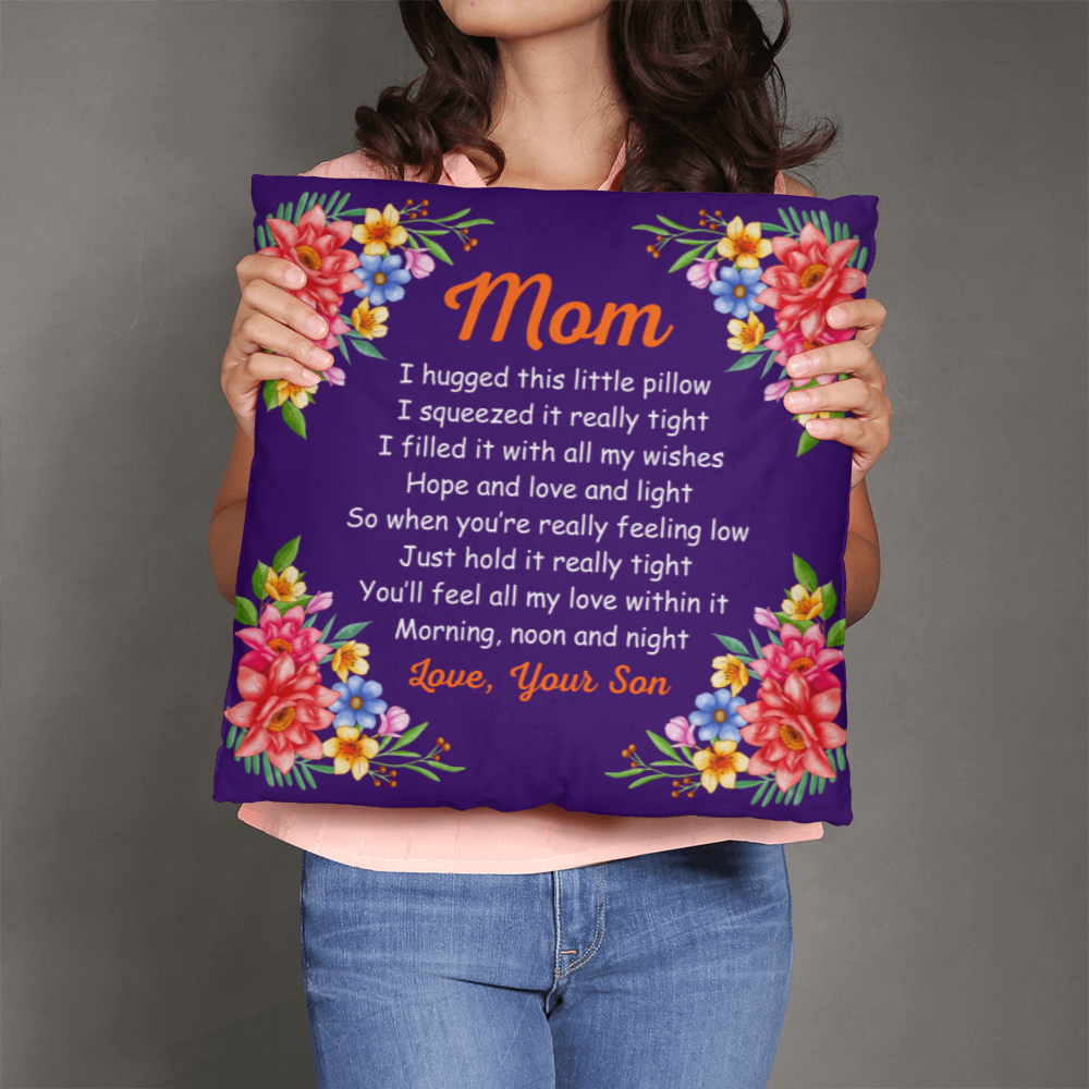 Classic Pillow Cover with Insert Design-Mom - I Hug This Little Pillow