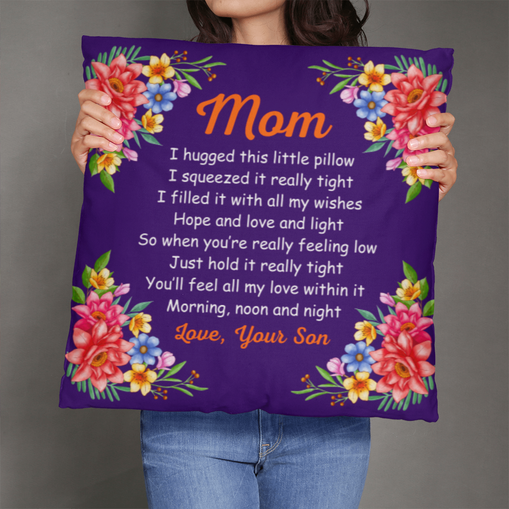 Classic Pillow Cover with Insert Design-Mom - I Hug This Little Pillow