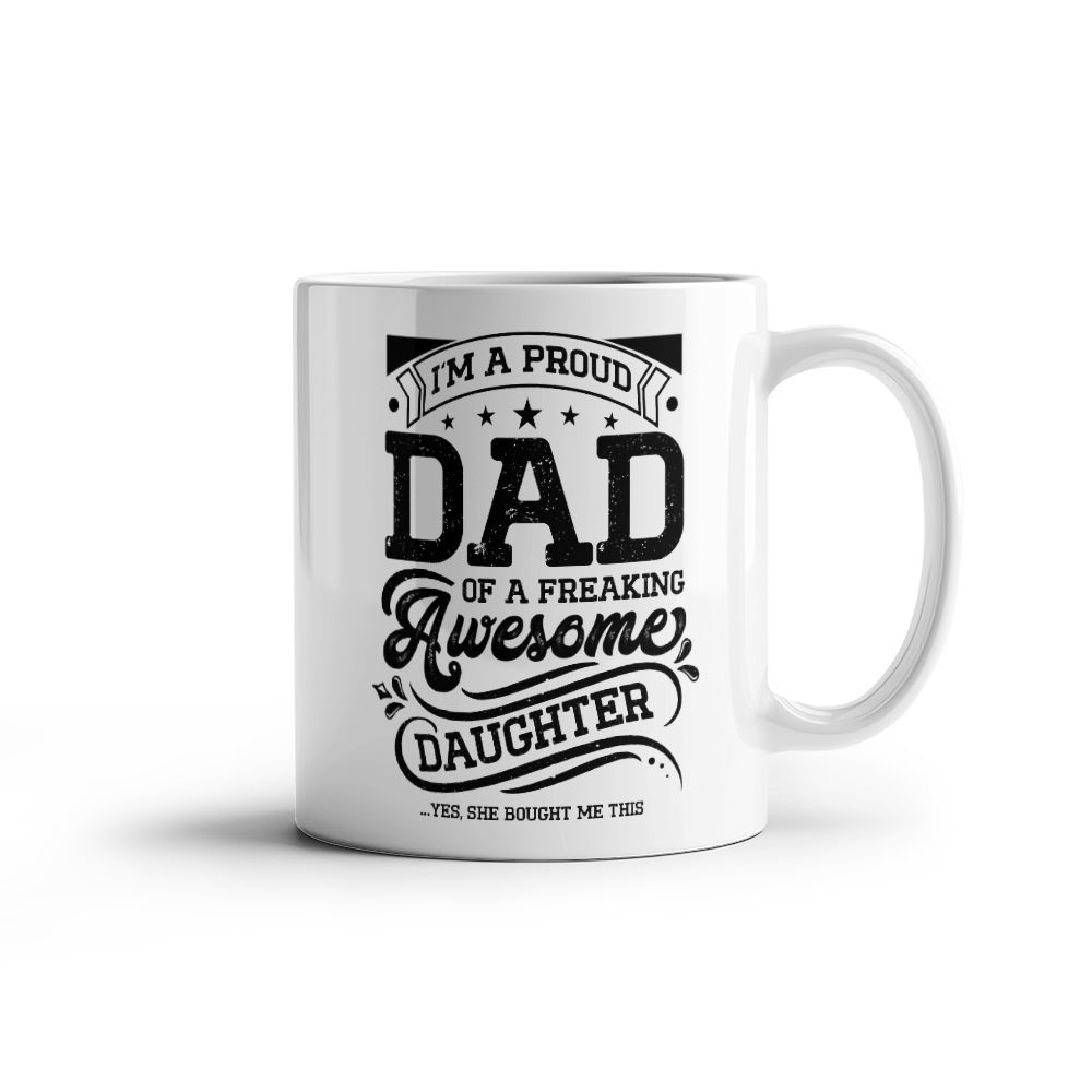 11 oz White Ceramic Mug I'm a Proud Dad