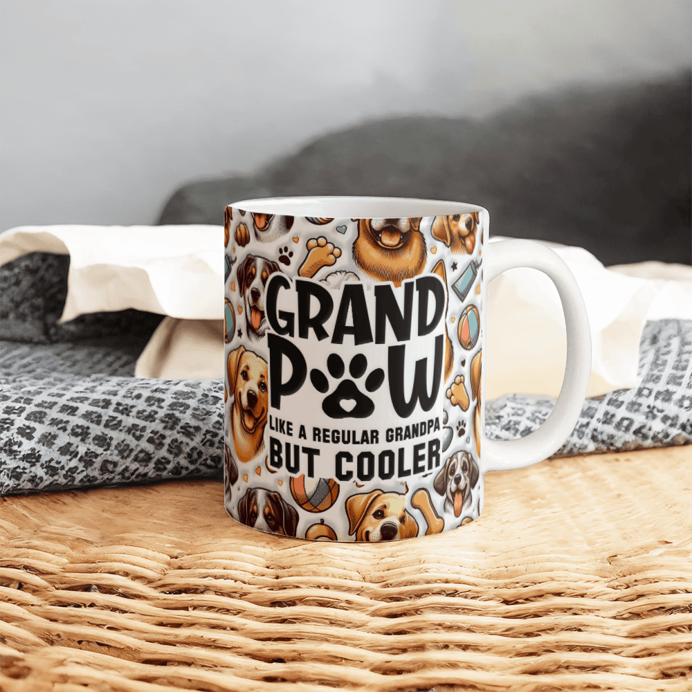 11 oz White Ceramic Mug Grand Paw