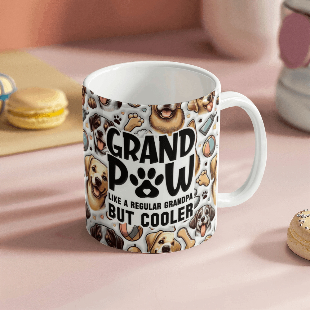 11 oz White Ceramic Mug Grand Paw