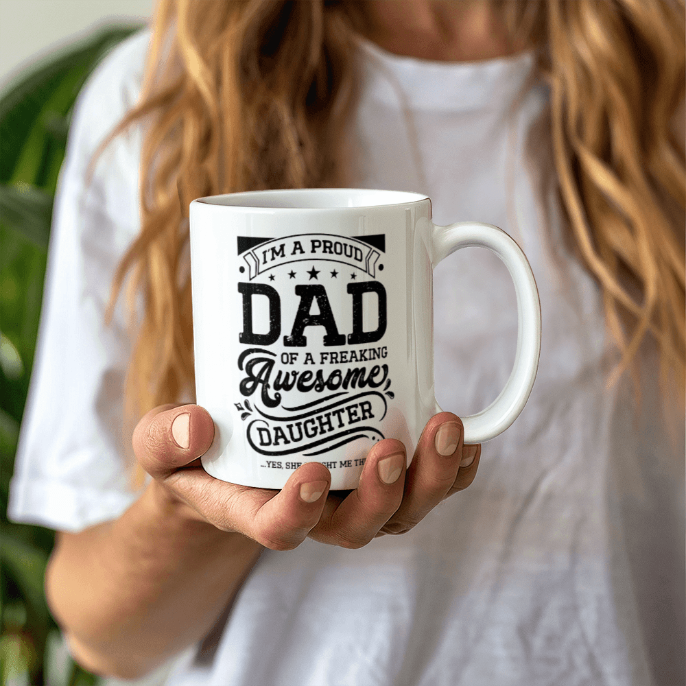 11 oz White Ceramic Mug I'm a Proud Dad