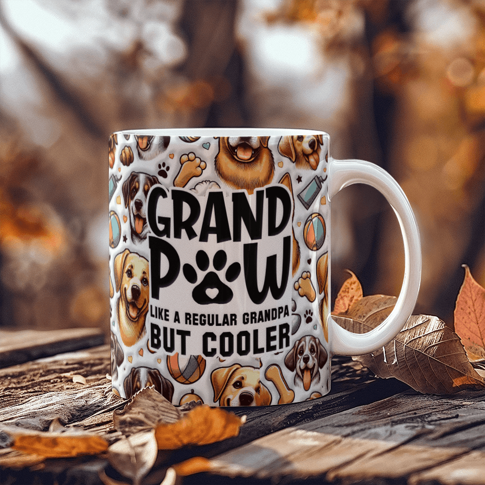 11 oz White Ceramic Mug Grand Paw