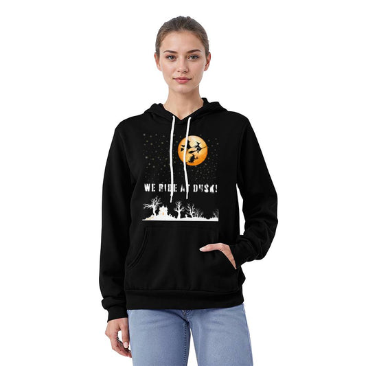 WE RIDE AT DUSK - BLACK or HEATHER HOODIE SWEATSHIRT MOON FLIGHT