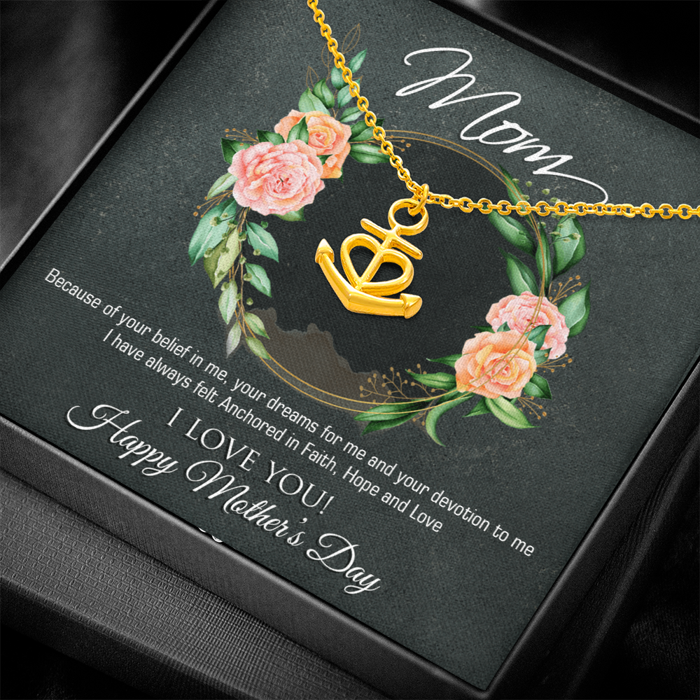 Artisan-Crafted Anchor Pendant Necklace Designed for Mother's Day