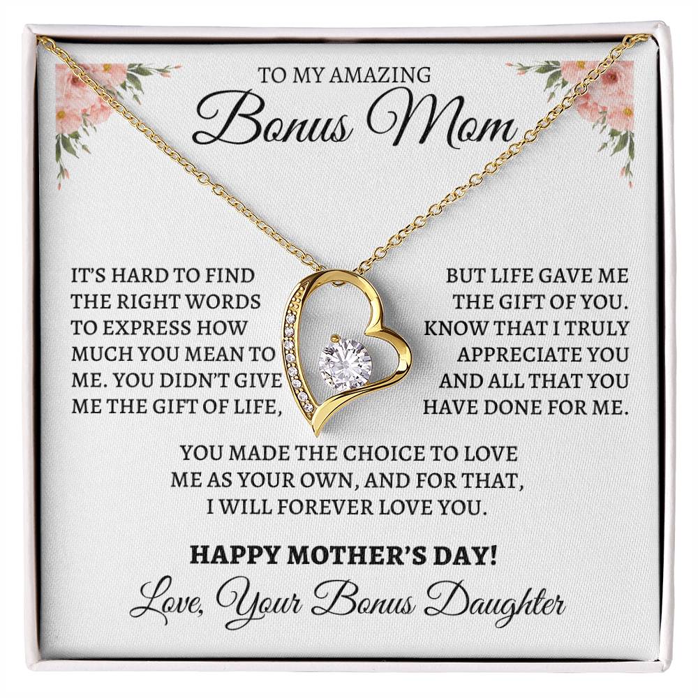 Forever Love Necklace for Mother's Day from Bonus Daughter