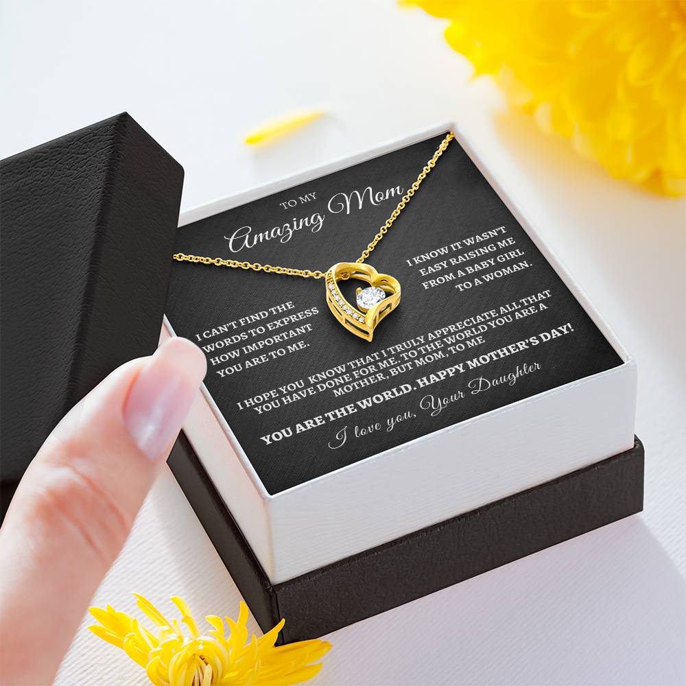 Happy Mother's Day Forever Love Necklace from Daughter - I Can't Find The Words