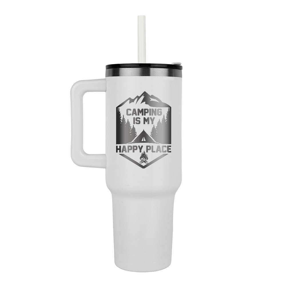 40 oz Stainless Steel Tumbler Camping is My Happy Place