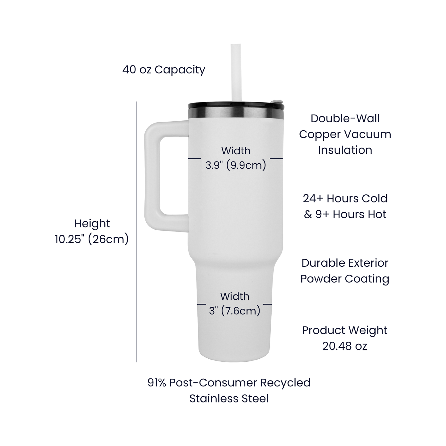 Laser Engraved 40 oz Tumbler for Parents - Stainless Steel, BPA-Free