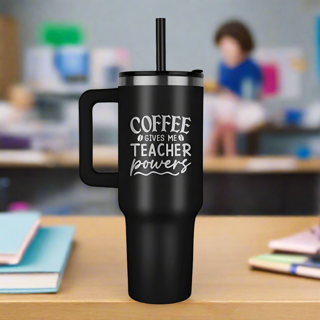 40 oz Stainless Steel Tumbler Teacher Powers