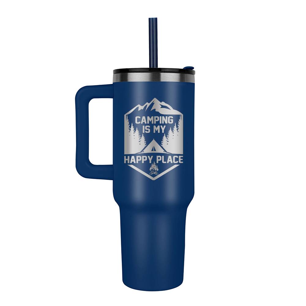 40 oz Stainless Steel Tumbler Camping is My Happy Place