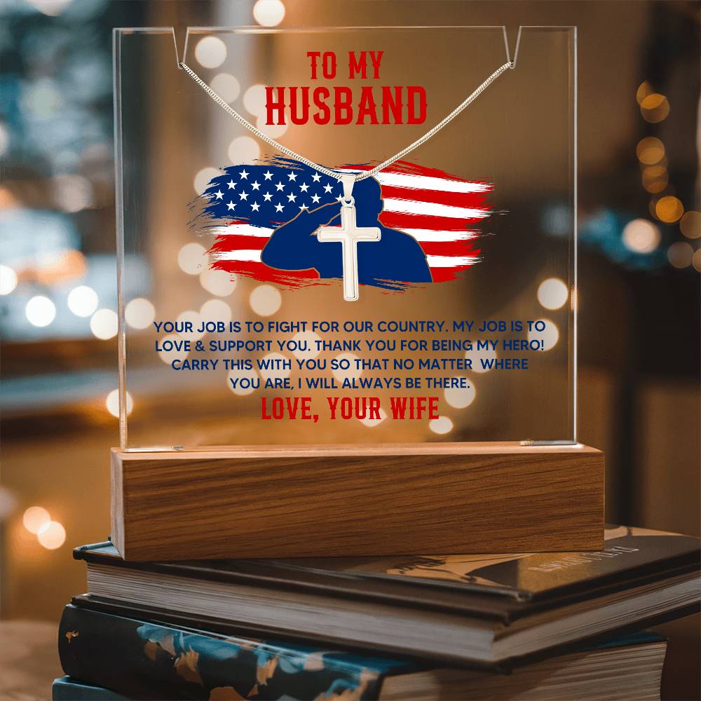 Necklace and Acrylic Plaque Gift Set - Patriotic Acrylic Bundle