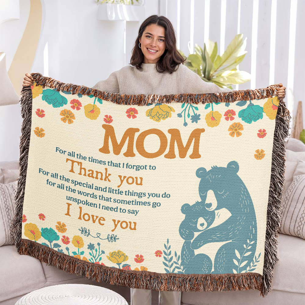 Heirloom Woven Blanket Mama Bear (Landscape/Horizontal)