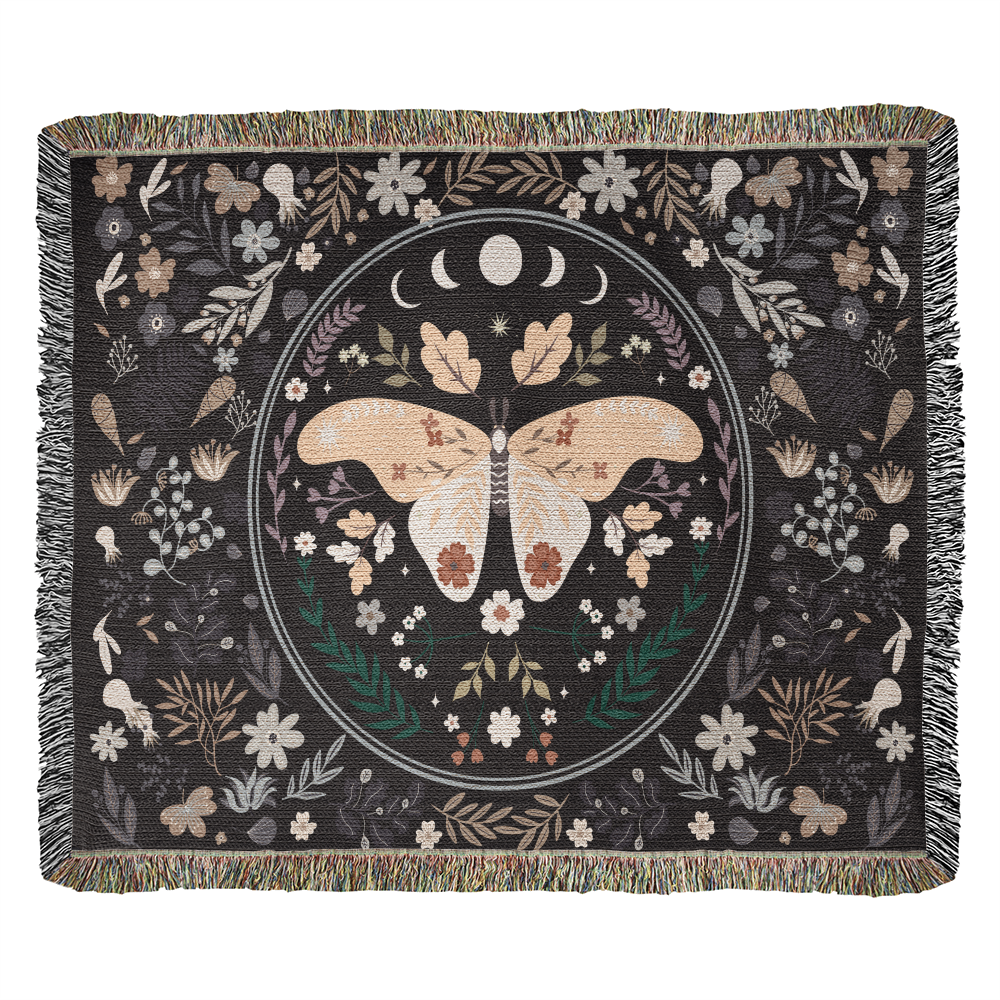 Heirloom Woven Blanket with Butterfly (Landscape/Horizontal)