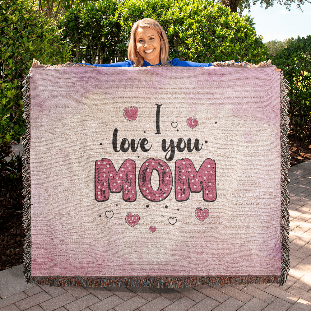 Heirloom Woven Blanket - I Love You Mom (Landscape/Horizonal)