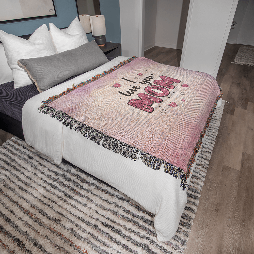 Heirloom Woven Blanket - I Love You Mom (Landscape/Horizonal)