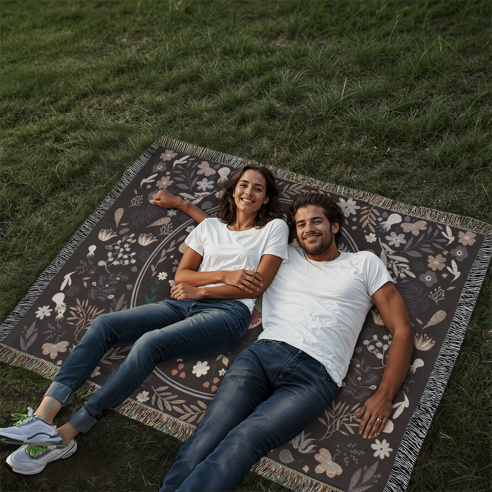 Heirloom Woven Blanket with Butterfly (Landscape/Horizontal)