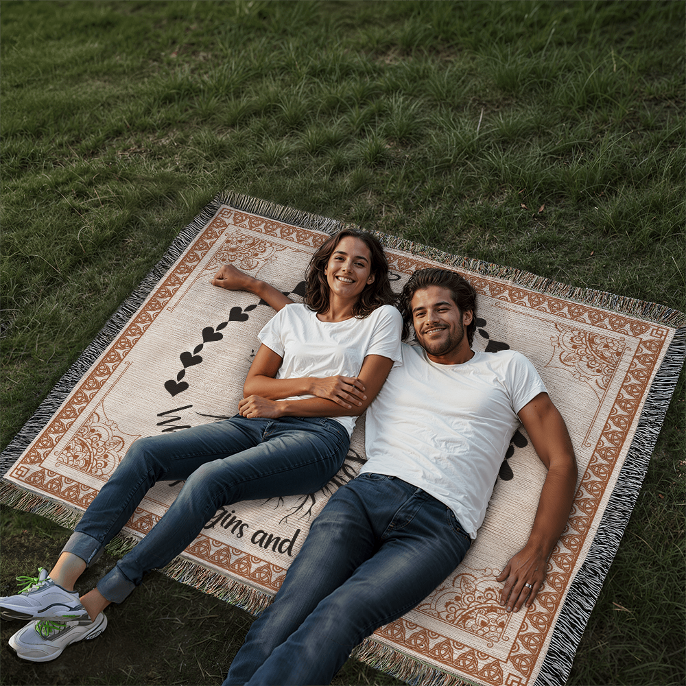 Heirloom Woven Blanket Family tree (Landscape/Horizontal)