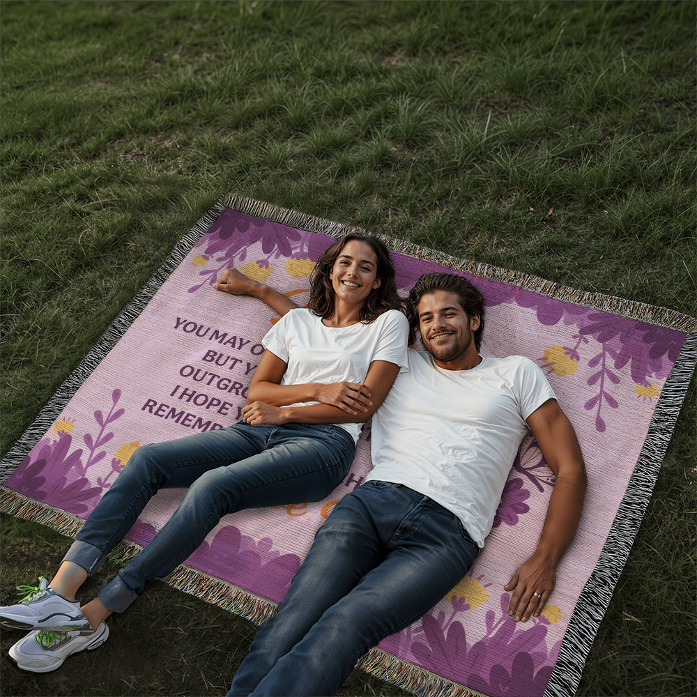Heirloom Woven Blanket - To my daughter - you may outgrow my arms (horizontal/Landscape)