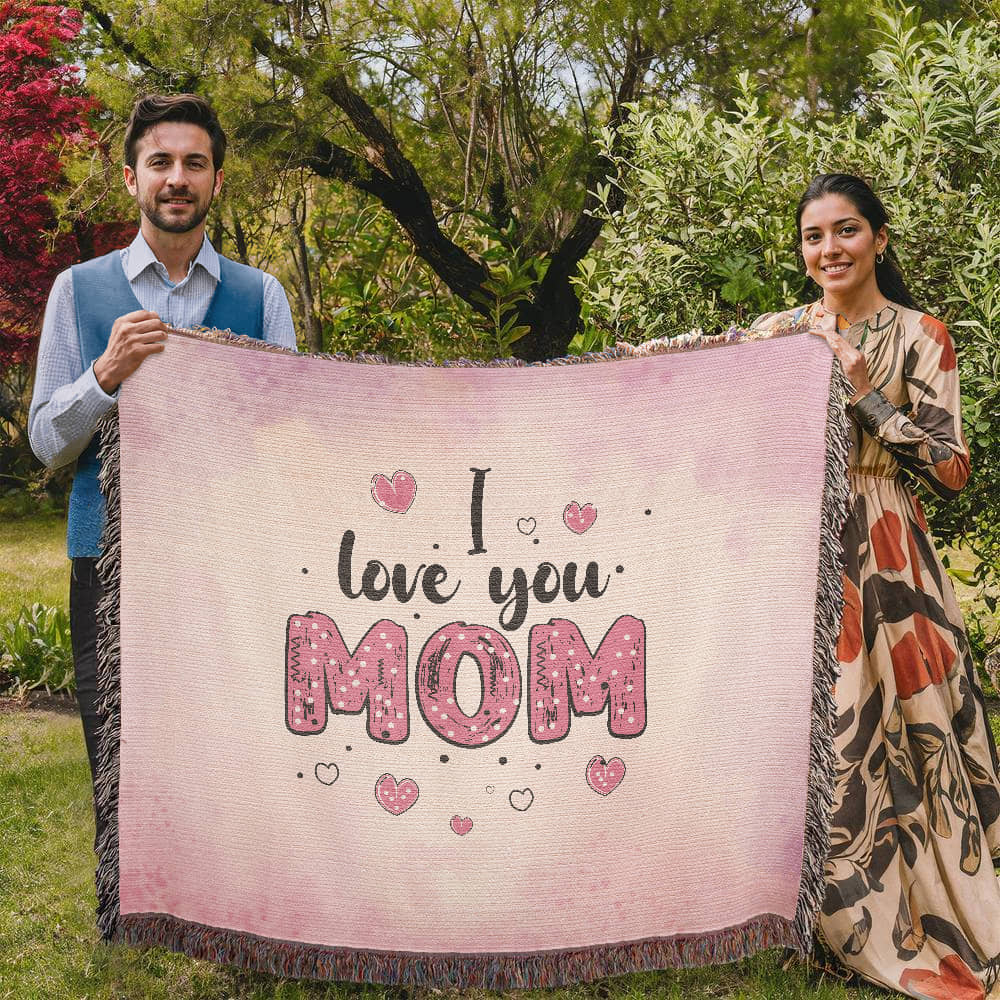 Heirloom Woven Blanket - I Love You Mom (Landscape/Horizonal)