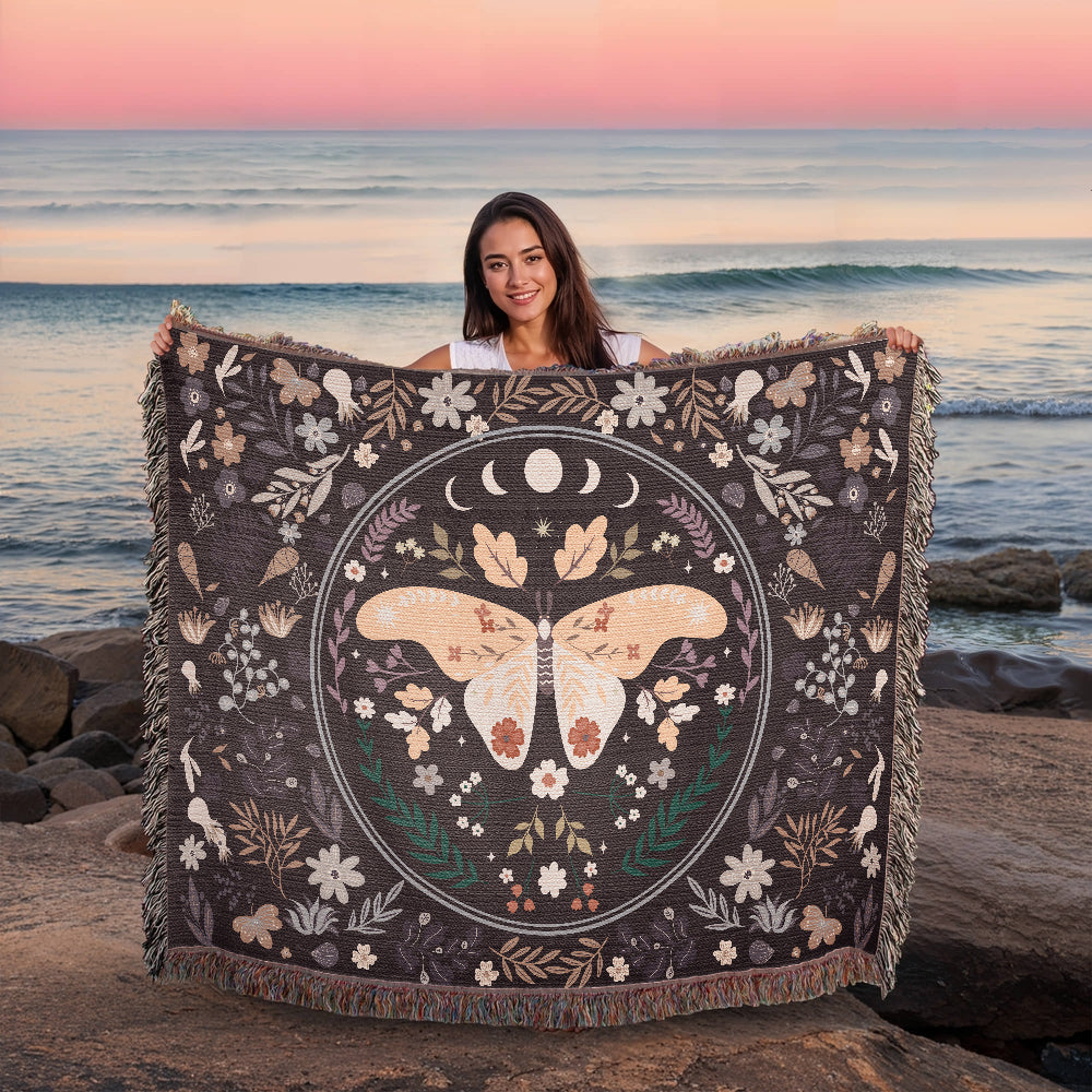 Heirloom Woven Blanket with Butterfly (Landscape/Horizontal)