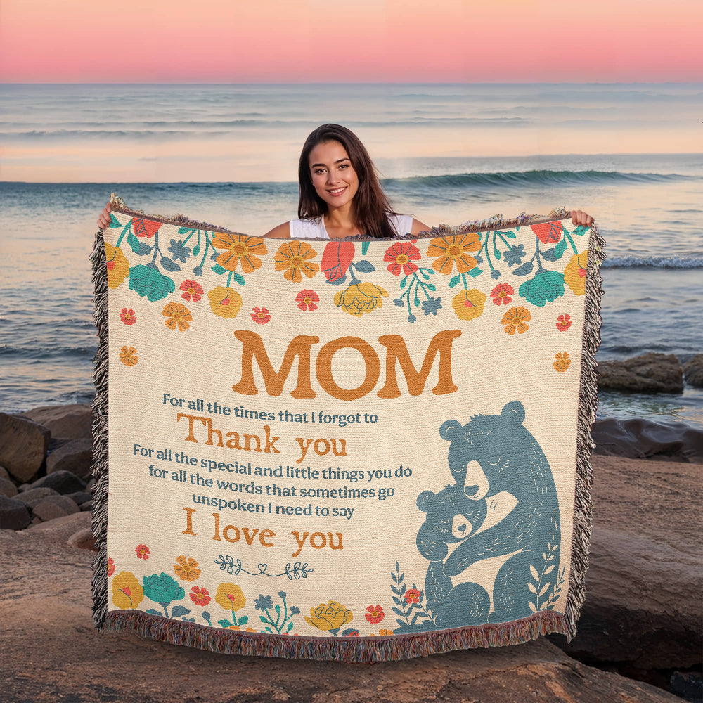 Heirloom Woven Blanket Mama Bear (Landscape/Horizontal)