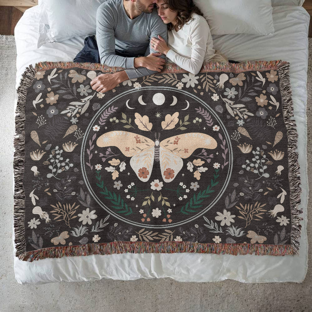 Heirloom Woven Blanket with Butterfly (Landscape/Horizontal)
