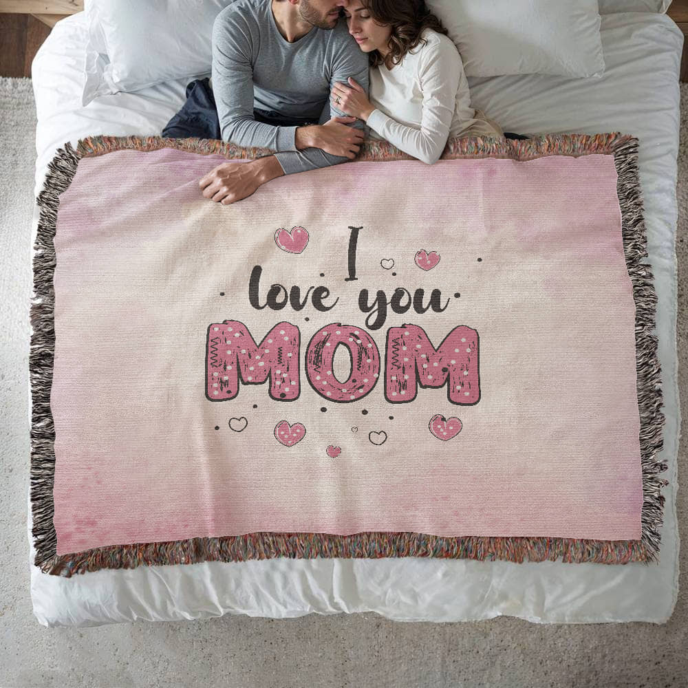 Heirloom Woven Blanket - I Love You Mom (Landscape/Horizonal)