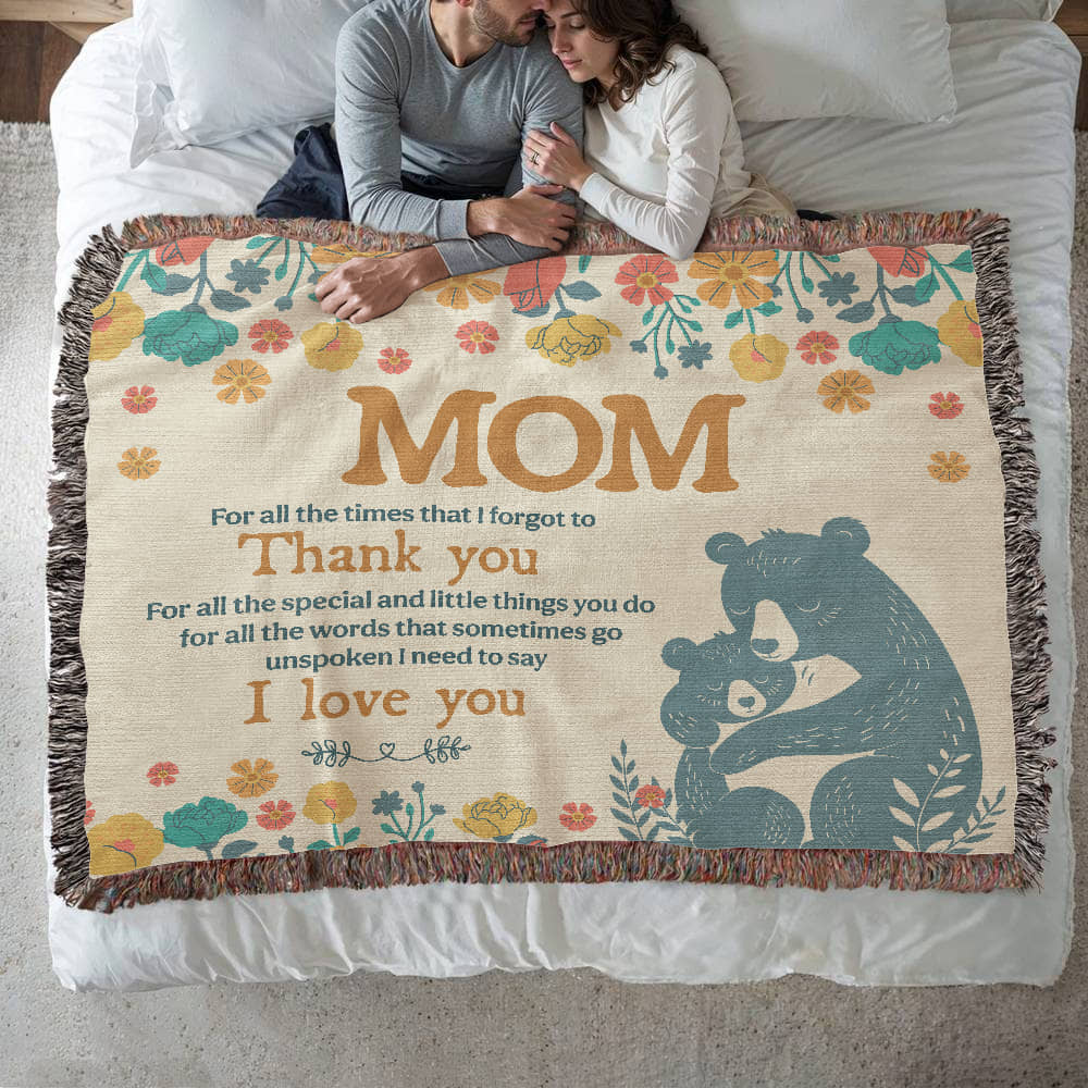 Heirloom Woven Blanket Mama Bear (Landscape/Horizontal)