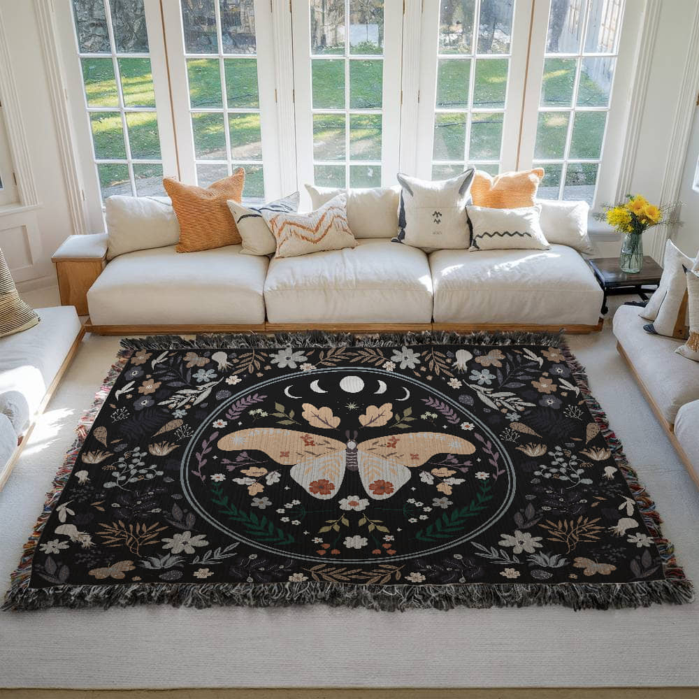 Heirloom Woven Blanket with Butterfly (Landscape/Horizontal)