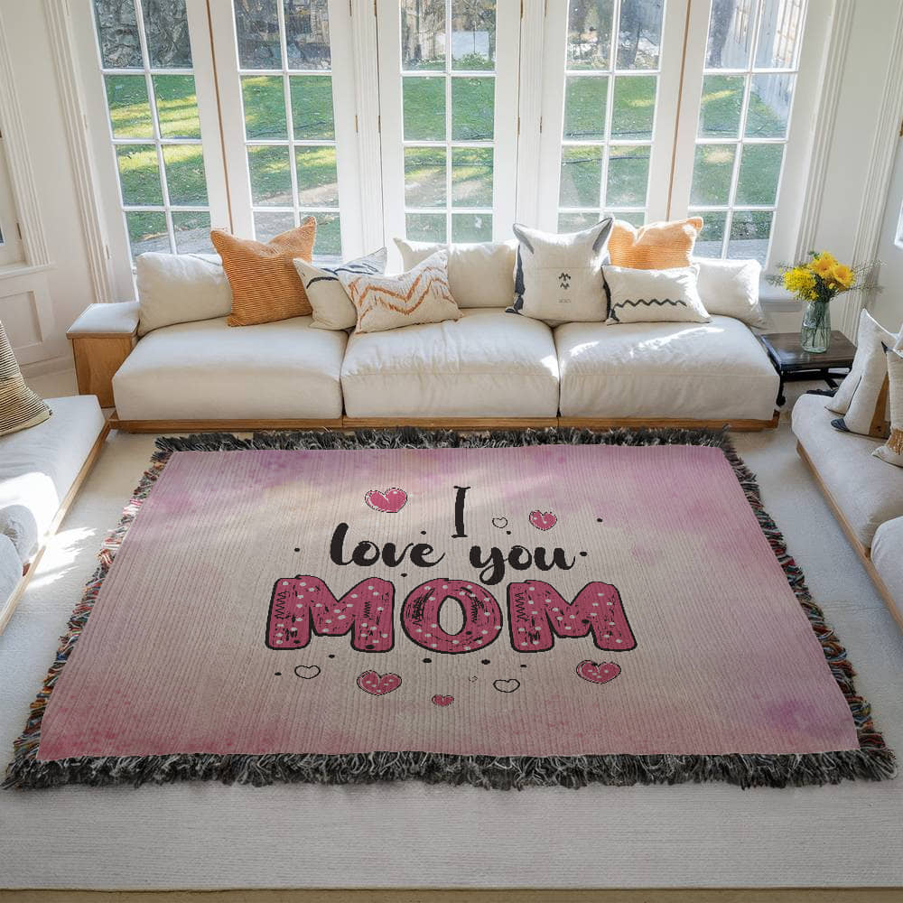 Heirloom Woven Blanket - I Love You Mom (Landscape/Horizonal)