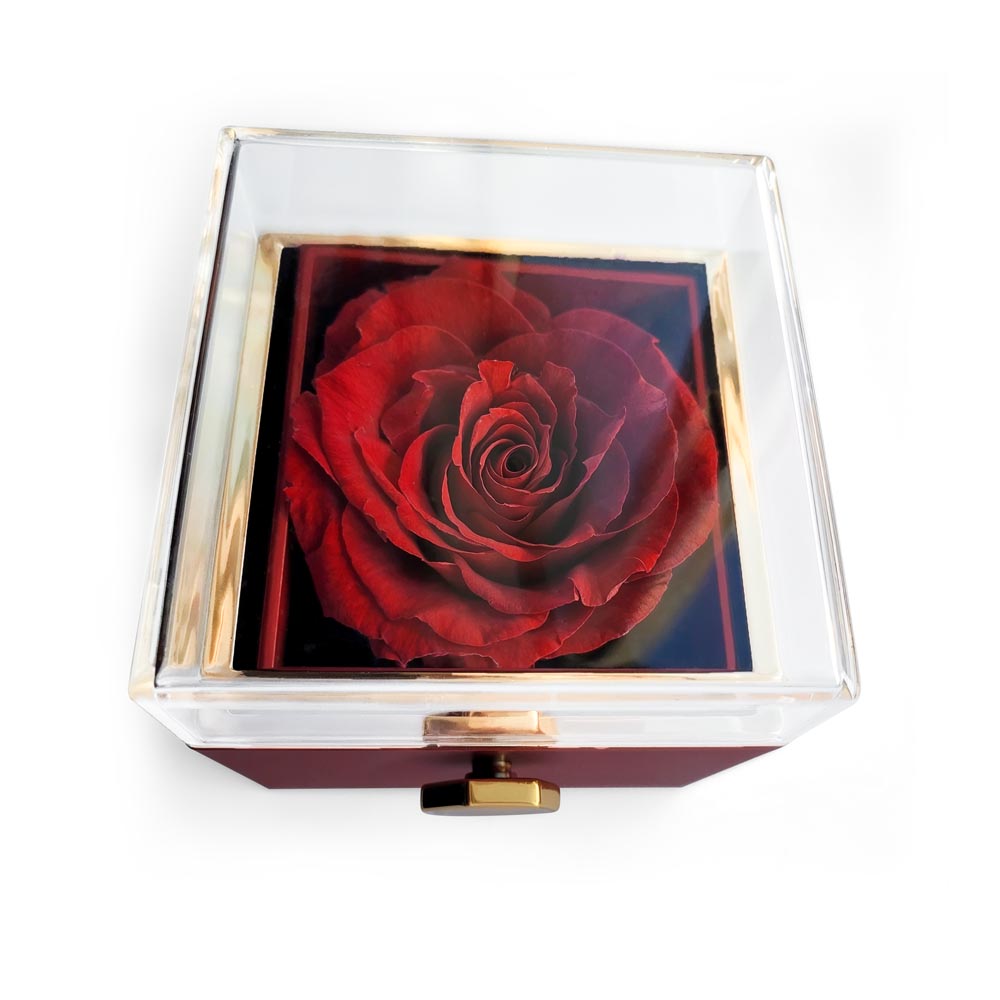 Gift Box with Love Knot Necklace and Preserved Rose