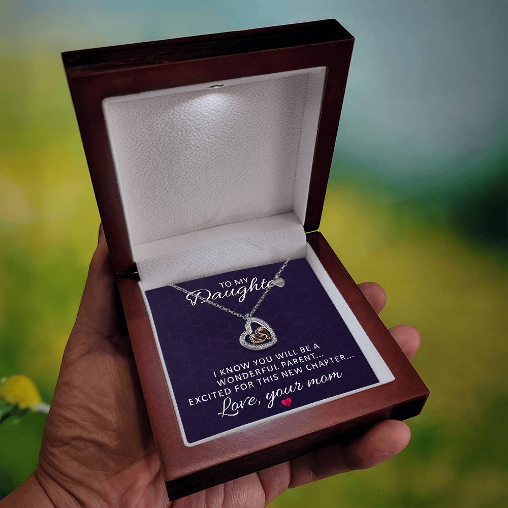 Baby Feet Heart Necklace for Mom-to-Be from Her Mother